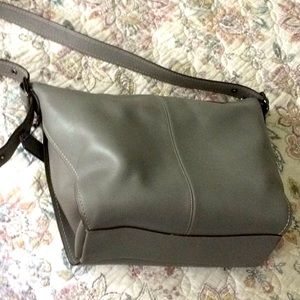 Grey coach shoulder bag